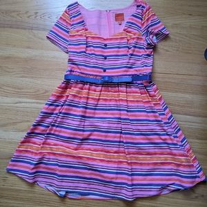 Modcloth stripes dress with belt